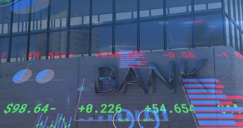 Financial Data Flowing Over Modern Bank Architecture - Download Free Stock Images Pikwizard.com