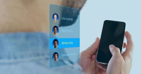 Selecting Contact on Holographic Mobile Interface Near Chest with Denim Collar