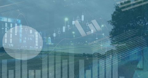 Dynamic Financial Data and Urban Traffic Time-lapse Composite - Download Free Stock Images Pikwizard.com