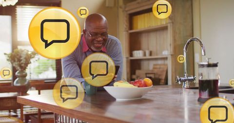 African American Man Engaging with Social Media on Smartphone