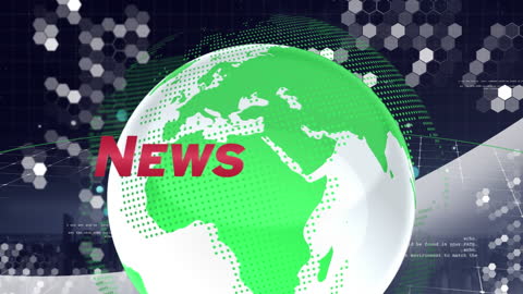 Global Digital News Interface with Green Screen Effects