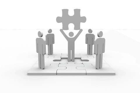 transparent collaboration concept with puzzle pieces and figures - Download Free Stock Videos Pikwizard.com