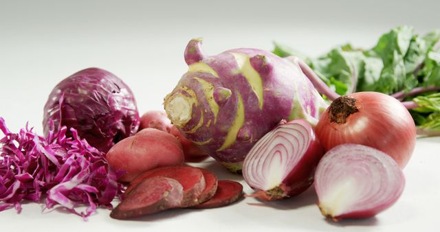 Assorted Fresh Purple Vegetables on White Background - Download Free Stock Images Pikwizard.com