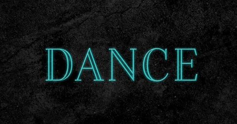 Neon Dance Text on Black Background