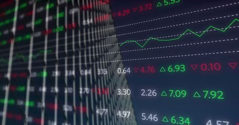 Stock Market Data Against Skyscraper Representing Global Economy - Download Free Stock Images Pikwizard.com