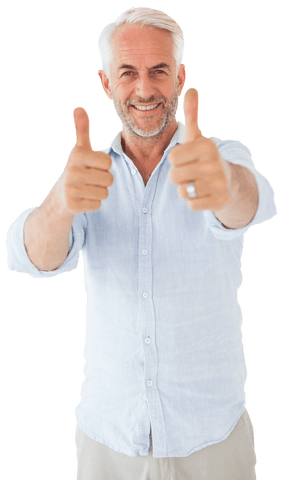 Mature Man Smiling Giving Thumbs Up Transparent Background - Download Free Stock Videos Pikwizard.com