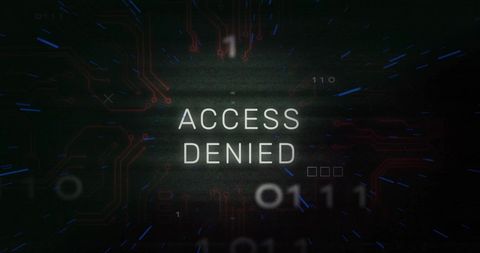 Cybersecurity Access Denied Alert on Digital Circuit Background - Download Free Stock Images Pikwizard.com