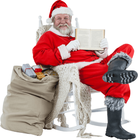 transparent santa claus reading bible with gifts and sack - Download Free Stock Videos Pikwizard.com