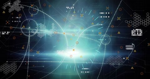 Futuristic Clock and Network Design with Data Interfaces - Download Free Stock Images Pikwizard.com