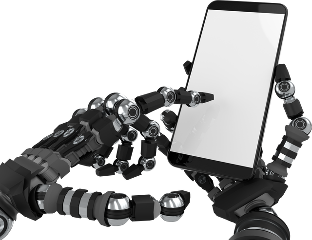 Robot Hands Using Smartphone Isolated on Transparent Background Vector Illustration - Download Free Stock Videos Pikwizard.com