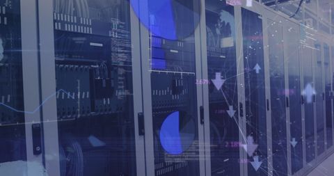 Digital Network Visualization Over Data Server Racks - Download Free Stock Images Pikwizard.com