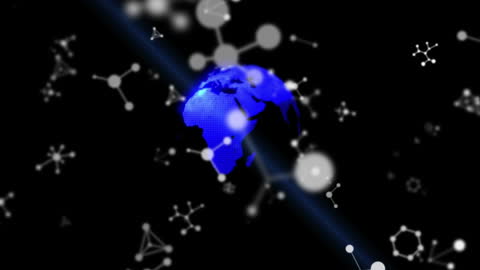 Animated Spinning Globe with Molecular Structures