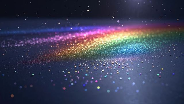 Vibrant abstract glittering rainbow reflection