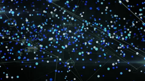 Futuristic Network of Connected Dots Overnight Sky