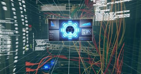 Futuristic Data Processing Interface with Complex Networking - Download Free Stock Images Pikwizard.com
