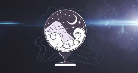 Celestial globe with elegant moonlit landscape design