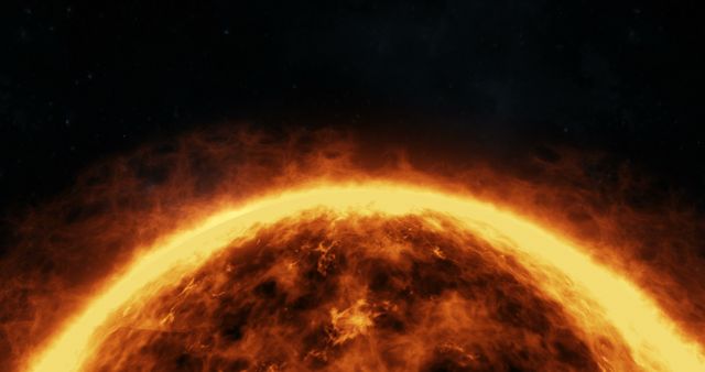 Close-up of sun in space