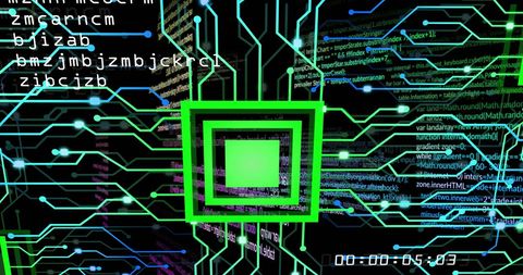 Abstract Digital Data Processing Concept on Black Background - Download Free Stock Images Pikwizard.com
