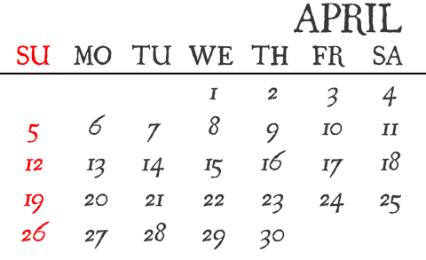april calendar illustration on transparent background - Download Free Stock Videos Pikwizard.com