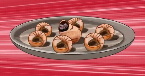 Surreal Snail Shells with Dynamic Abstract Backdrop