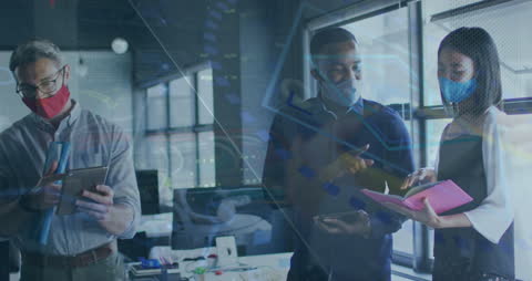 Diverse Professionals Analyzing Data with Digital Display Interface