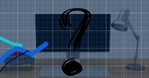 Data Processing Animation with Question Mark Symbol