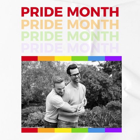 Joyful Gay Couple Celebrating Pride Month Together