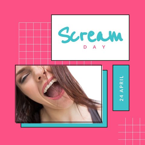Celebrating Scream Day with Passionate Expression - Download Free Stock Templates Pikwizard.com