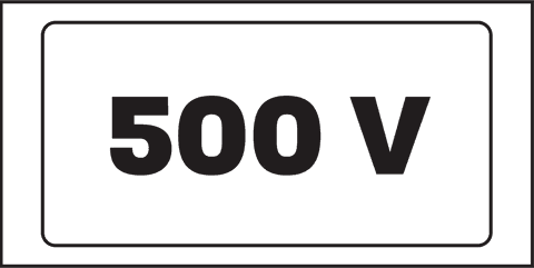 Transparent vector illustration of 500v text