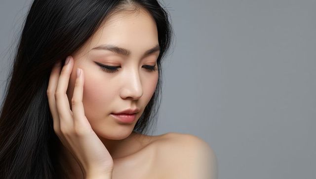Portrait of elegance: asian woman with radiant skin