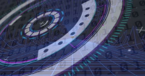 Futuristic Digital Interface with Binary Code and Neon Scanner - Download Free Stock Images Pikwizard.com