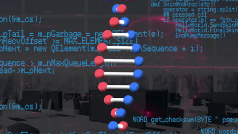 Futuristic Data Processing with DNA Strand Animation