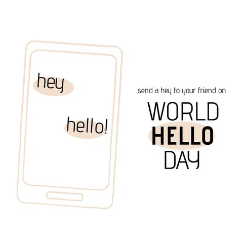 celebrating world hello day with digital communication - Download Free Stock Templates Pikwizard.com