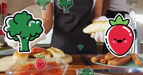 Chefs Collaborating with Playful Vegetable and Fruit Icons - Download Free Stock Images Pikwizard.com