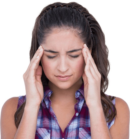 upset woman suffering from headache on transparent background - Download Free Stock Videos Pikwizard.com
