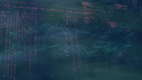 Digital Waves and Data Coding with Water Drop Aesthetic