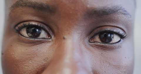 Close-Up on Opening Eyes of African American Woman - Download Free Stock Images Pikwizard.com
