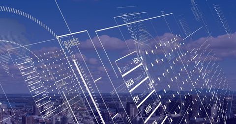 Digital Currency Exchange Interface Over Cityscape - Download Free Stock Images Pikwizard.com