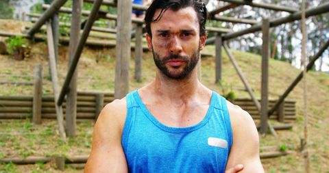 Confident Middle-Aged Man After Intense Workout Outdoors - Download Free Stock Images Pikwizard.com
