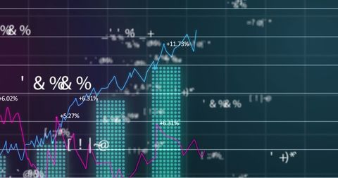 Rising Financial Graphs with Digital Data Interface - Download Free Stock Images Pikwizard.com