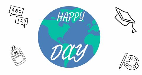 Happy day with school doodles illustration