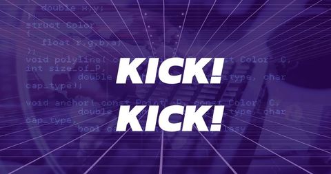 bold kick text over data processing theme - Download Free Stock Images Pikwizard.com