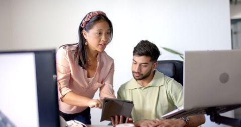 Business Collaboration with Technology in Modern Office