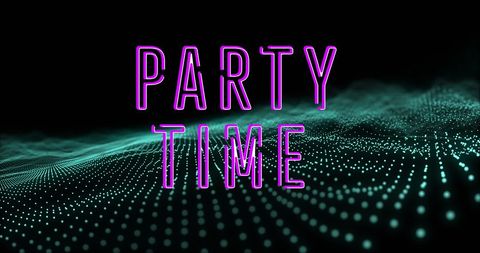 Futuristic Party Time Text with Neon Glow - Download Free Stock Images Pikwizard.com