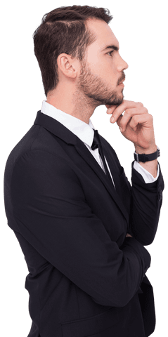 transparent professional male contemplation in suit profile view - Download Free Stock Videos Pikwizard.com