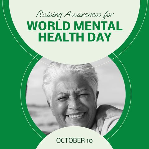 celebrating world mental health day with senior woman smiling - Download Free Stock Templates Pikwizard.com