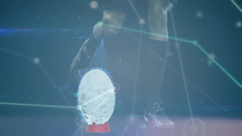 Futuristic Soccer Technology and Networking Concept Art