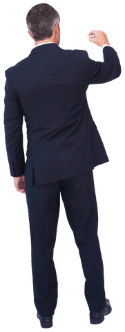transparent businessman writing rear view with chalk - Download Free Stock Videos Pikwizard.com