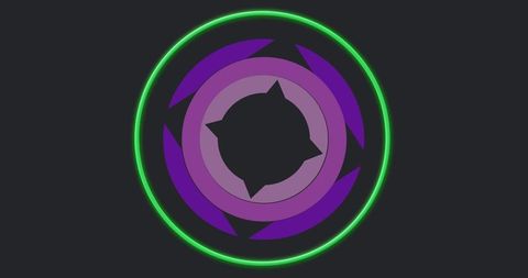 Abstract Futuristic Design with Neon Green and Purple Arcs