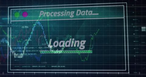 Digital Data Processing Interface with Loading Indicators - Download Free Stock Images Pikwizard.com